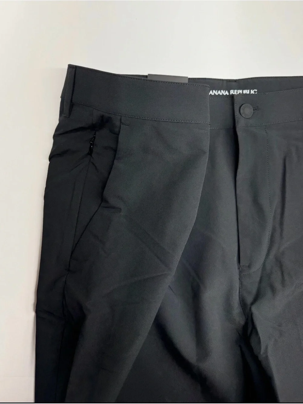 Banana Republic Men's Flat Front Pant Slim Fit Stretch Fabric 40x30 Black